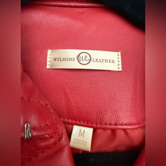 Vintage Wilson Leather Red Leather Jacket - Size M - Picture 10 of 13